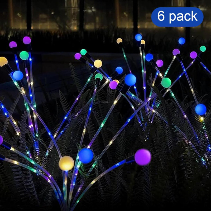 The Holiday Aisle Solar Fairy Lights Outdoor Waterproof Sway Lights 6 Pack 48Leds Sway By Wind Garden Decor For Outside Dancing Fireflies Lights For Garden Decor Yard Patio Pathway Decoration Wayfair